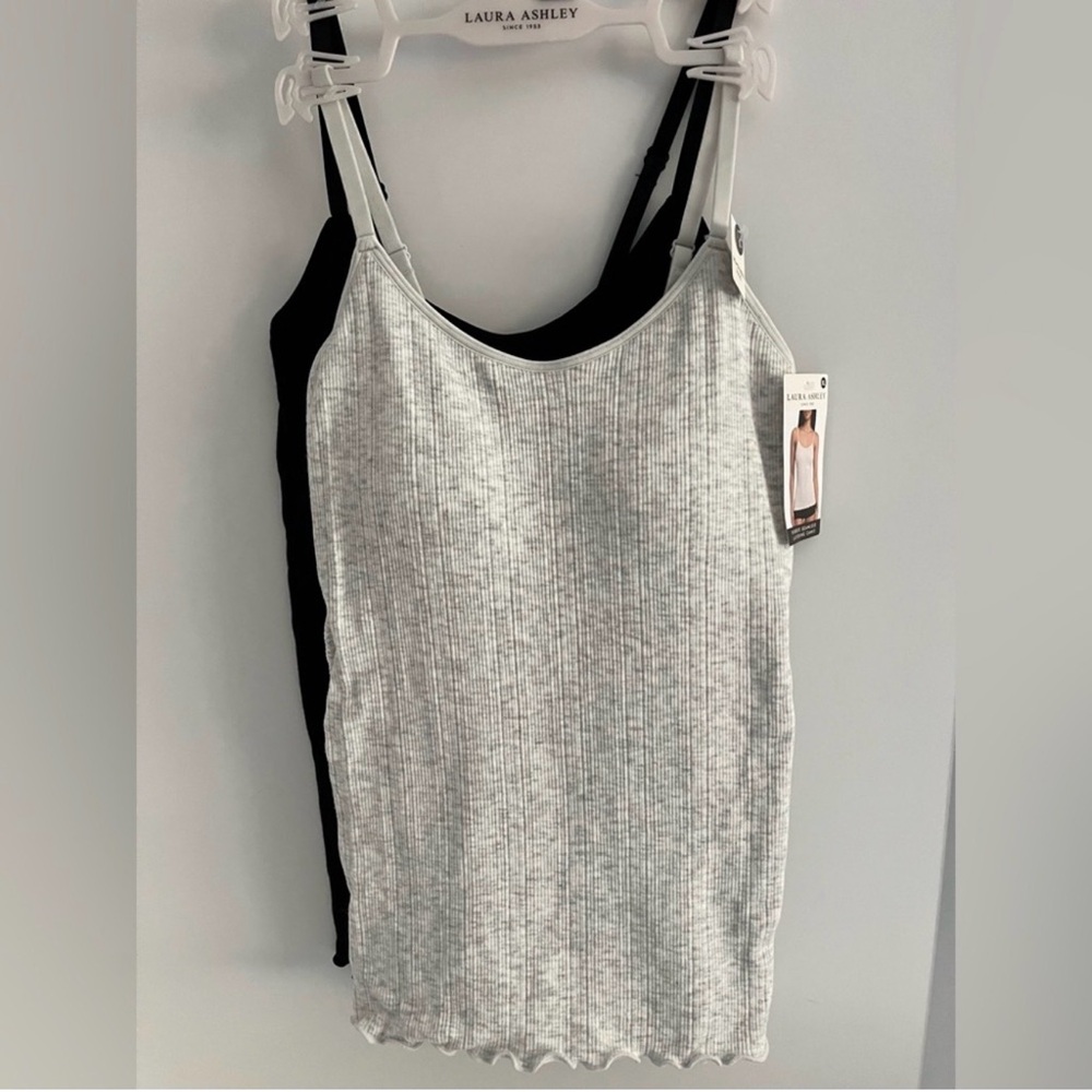 Laura Ashley Ribbed Seamless Layering Camis - set of 2 - NWT